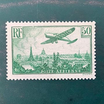 France 1936 - 50 Fr vol au-dessus de Paris - MNH - Yvert 14, Gestempeld