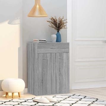 vidaXL Schoenenkast 60x35x84 cm bewerkt hout grijs sonoma, Verzenden, Nieuw