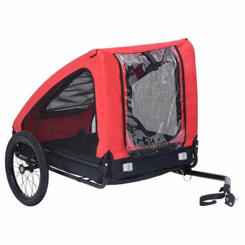 vidaXL Hondenfietstrailer rood en zwart, Verzenden, Nieuw