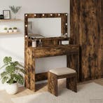 vidaXL Kaptafel met plank Rook Eiken 100 x 41 x 135 cm, Verzenden
