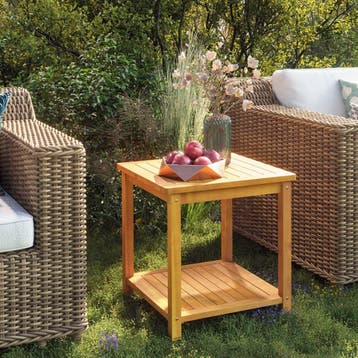 vidaXL Bijzettafel 45x45x45 cm massief acaciahout, Huis en Inrichting, Tafels | Bijzettafels, Verzenden, Nieuw