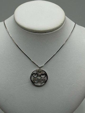 Recarlo - Ketting met hanger - 18 karaat Witgoud