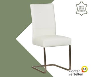 Leren eetkamerstoel Remix - Toledo Bianco (gebroken wit) -, Huis en Inrichting, Stoelen, Wit, Nieuw, Ophalen of Verzenden, Eén