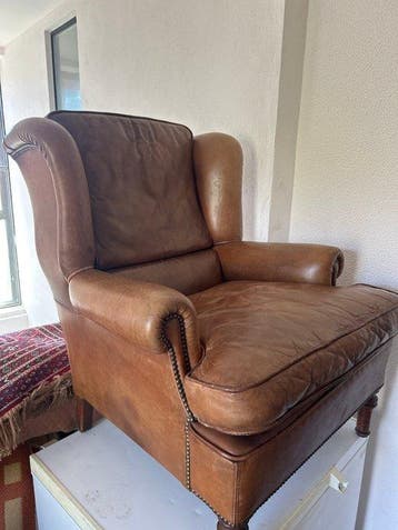 Fauteuil - Leder - Vintage leren bank
