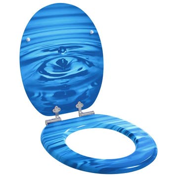 vidaXL Toiletbril Blauwe Druppel 44 x 38 cm Bewerkt hout, Verzenden