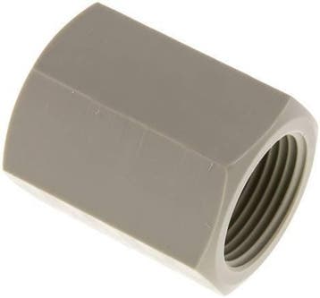 Sok G1'' Binnendraad Polypropyleen (PP) 10bar FDA 43mm Hex, Verzenden