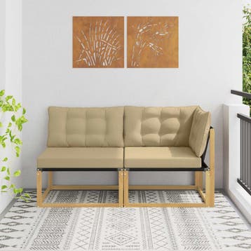 vidaXL Buiten bank set Massief Acacia Hout Wit, Verzenden