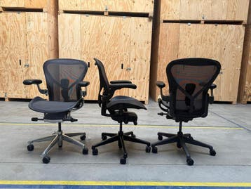 Herman Miller Aeron Remastered Stoelen Tot Wel 50% Goedkoper, Verzenden, Zwart, Zo goed als nieuw, Bureaustoel