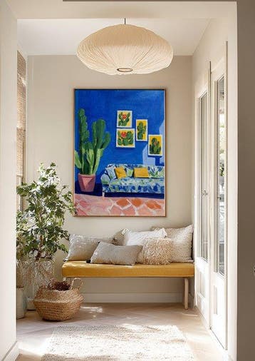 E. García - El cactus y el sofá XL, Antiquités & Art, Art | Peinture | Moderne