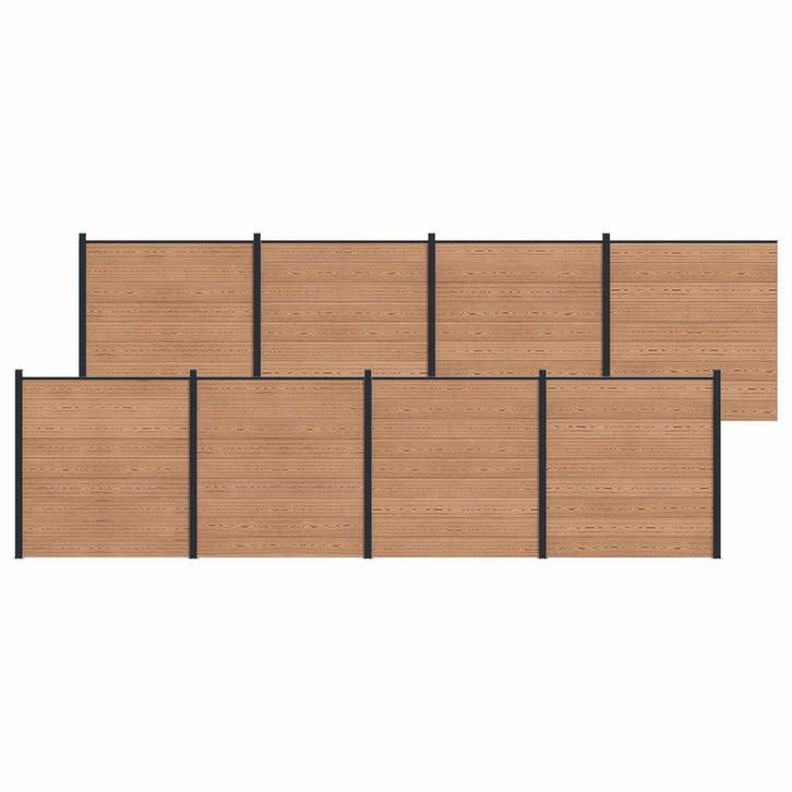 vidaXL Hekpaneel 8 pcs WPC en Aluminium Bruin, Jardin & Terrasse, Clôtures de jardin, Envoi
