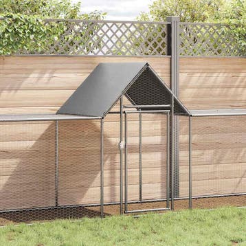 vidaXL Kippenren 9x1x1,5 m gegalvaniseerd staal, Verzenden