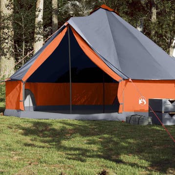 vidaXL Tipitent voor gezin 8-persoons waterdicht grijs en, Caravanes & Camping, Verzenden