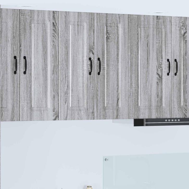 vidaXL Keuken Kast Kalmar 2 pcs Grijs Sonoma 30 x 31 x 80 cm, Huis en Inrichting, Kasten | Overige, Nieuw, Verzenden