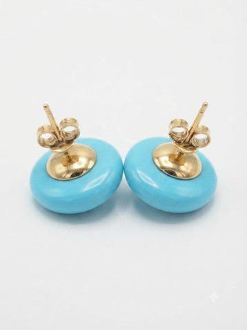 Turquoise - Zilver - Oorbellen