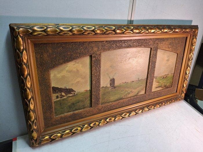 Jan Deckers (1865-1942) - Polderlandschap met koeien, Antiquités & Art, Art | Peinture | Classique