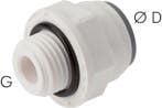 Raccord enfichable 5/32 x G1/4 à filetage mâle POM EPDM, Verzenden