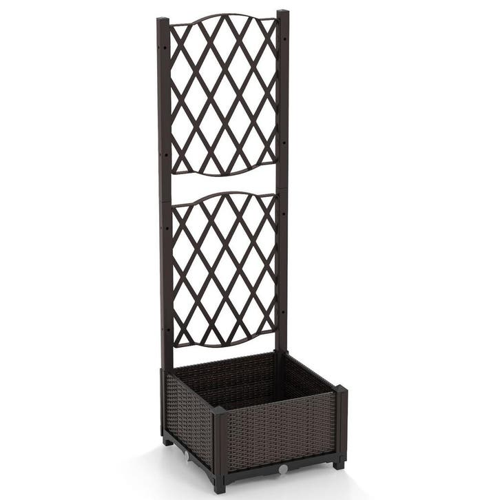 2dekans | Coast Plantenbak met Klimrek - Rotan - 40 x 40 x, Huis en Inrichting, Woonaccessoires | Overige, Ophalen of Verzenden