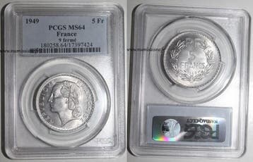 France Frankreich Km 888 5 Francs 1949 Typ Lavrillier Alu..., Postzegels en Munten, Verzenden, België
