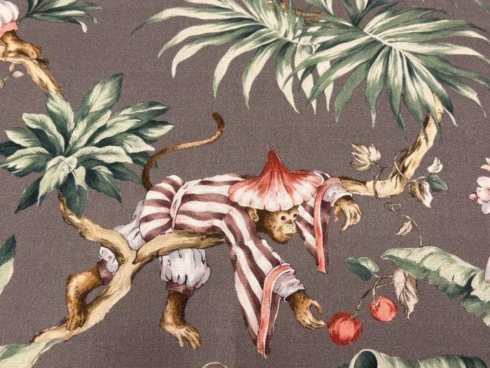 Exclusieve Tropical Monkey Style-stof – Katoen, Antiek en Kunst, Antiek | Tapijten, Tafelkleden en Textiel