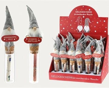 Reageerbuis wensglas santa kerstman glas/pet ca. 15x2 cm per, Nieuw