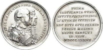 Ar-medaille 1786 Wuerttemberg Karl Eugen 1744-1793, Verzenden