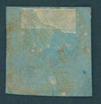Baden 1858 - Zeldzaam ongebruikt 3 Kr., zwart op blauw, met