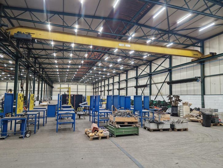 2x Demag enkelligger bovenloopkraan ± 18.100mm x 6.3t, Bricolage & Construction, Outillage | Autres Machines, Enlèvement