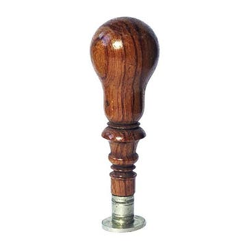 Vintage Wooden and Metal Wax Seal Stamp (Mid-20th Century) -