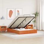 vidaXL Ottoman bedframe met opbergruimte Waskleur Bruin 160, Verzenden, Nieuw