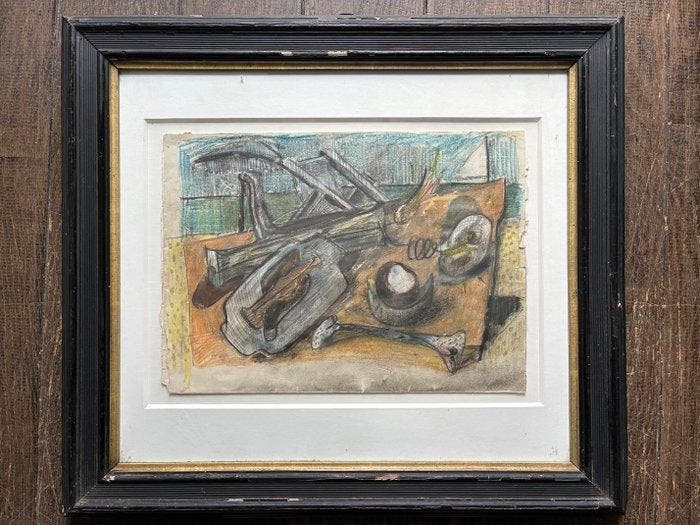 Europese school (XX) - Bord de mer cubiste, Antiquités & Art, Art | Peinture | Classique