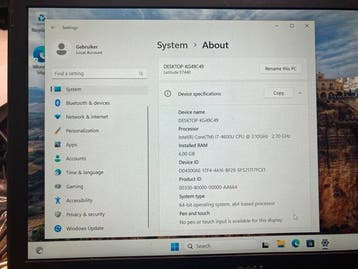 Dell Latitude E7440 I7-4600U 2,1GHZ dualcore ,6 gb ram, Nieuw
