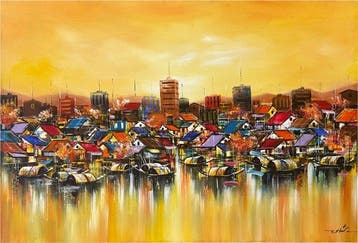 Hoàng Vn Hp (1983) - Le Marché Flottant 100 150 cm