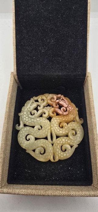 Hongshan Dubbel-Draak Amulet - Trekt Geld en Voorspoed Aan -