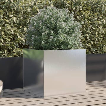 vidaXL Plantenbak 49x47x46 cm roestvrij staal zilverkleurig, Tuin en Terras, Verzenden, Nieuw