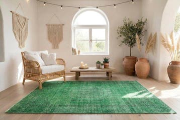 Vert vintage - Tapis - 205 cm - 115 cm - avec certificat