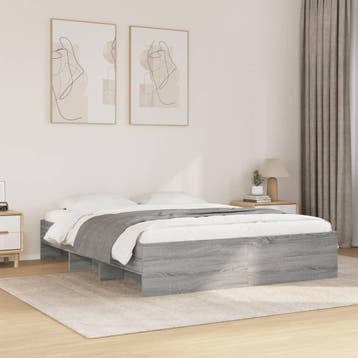 vidaXL Bedframe zonder matras 160x200 cm spaanplaat grijs, Huis en Inrichting, Slaapkamer | Bedden, Verzenden, Nieuw