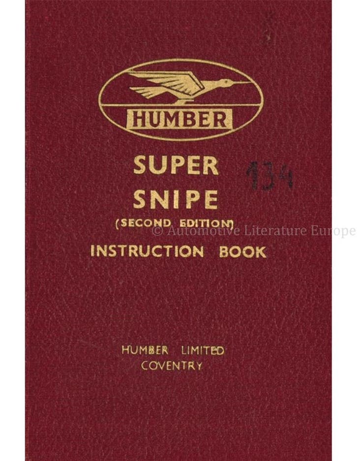 1939 HUMBER SUPER SNIPE INSTRUCTIEBOEKJE ENGELS, Auto diversen, Handleidingen en Instructieboekjes, Ophalen of Verzenden