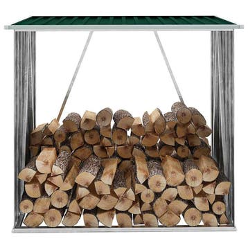 vidaXL Haardhoutschuur 163x83x154 cm gegalvaniseerd staal, Tuin en Terras, Verzenden, Nieuw