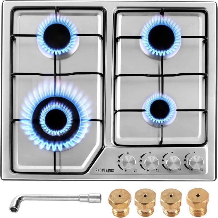 4 Brander Gaskookplaat RVS | Retour Deal -43% OP=OP!, Electroménager, Tables de cuisson, Envoi