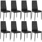 tectake Eetkamerstoelen, kunstleer met strass steentjes - zw, Verzenden, Nieuw