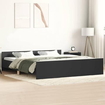 vidaXL Bedframe met hoofd- en voeteneinde zwart 160x200 cm, Verzenden, Nieuw