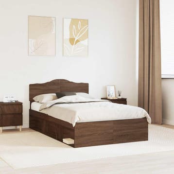 vidaXL Bedframe Bruin Eiken 120 x 200 cm Massief grenenhout, Verzenden, Nieuw