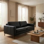 Leren bank Match - 2,5 zits - Toledo Nero (zwart) - Poten, Maison & Meubles, Canapés | Salons, Ophalen of Verzenden