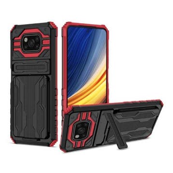 Xiaomi Poco X3 Pro - Armor Card Slot Hoesje met Kickstand -, Verzenden