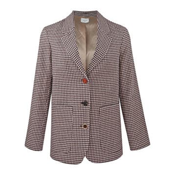 Alysi • geblokte wollen blazer • 32 (IT38), Kleding | Dames, Verzenden, Maat 42/44 (L), Nieuw, Alysi