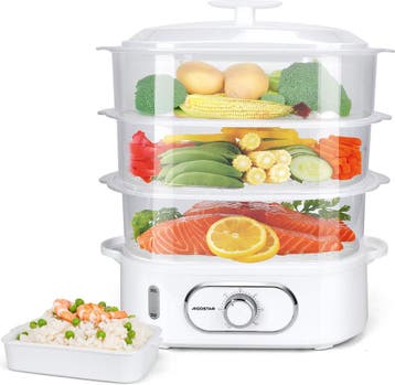 Stoomkoker - met Timer - 12L - 900W - Wit - Aigostar, Elektronische apparatuur, Verzenden, Nieuw