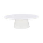 Salontafel Mangohout Ovaal Maya Microcement 120 Wit cm, Verzenden, Nieuw, Industriële meubels, Ovaal