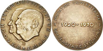 Verzilverte brons medaille 1970 Belgie-medaille, Verzenden, België