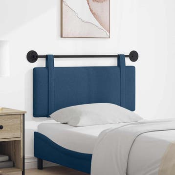 vidaXL Hangend hoofdbord Blauw Stof, Verzenden
