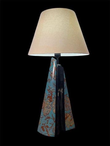 Lampe de table - Céramique - Carpe, ornée dor